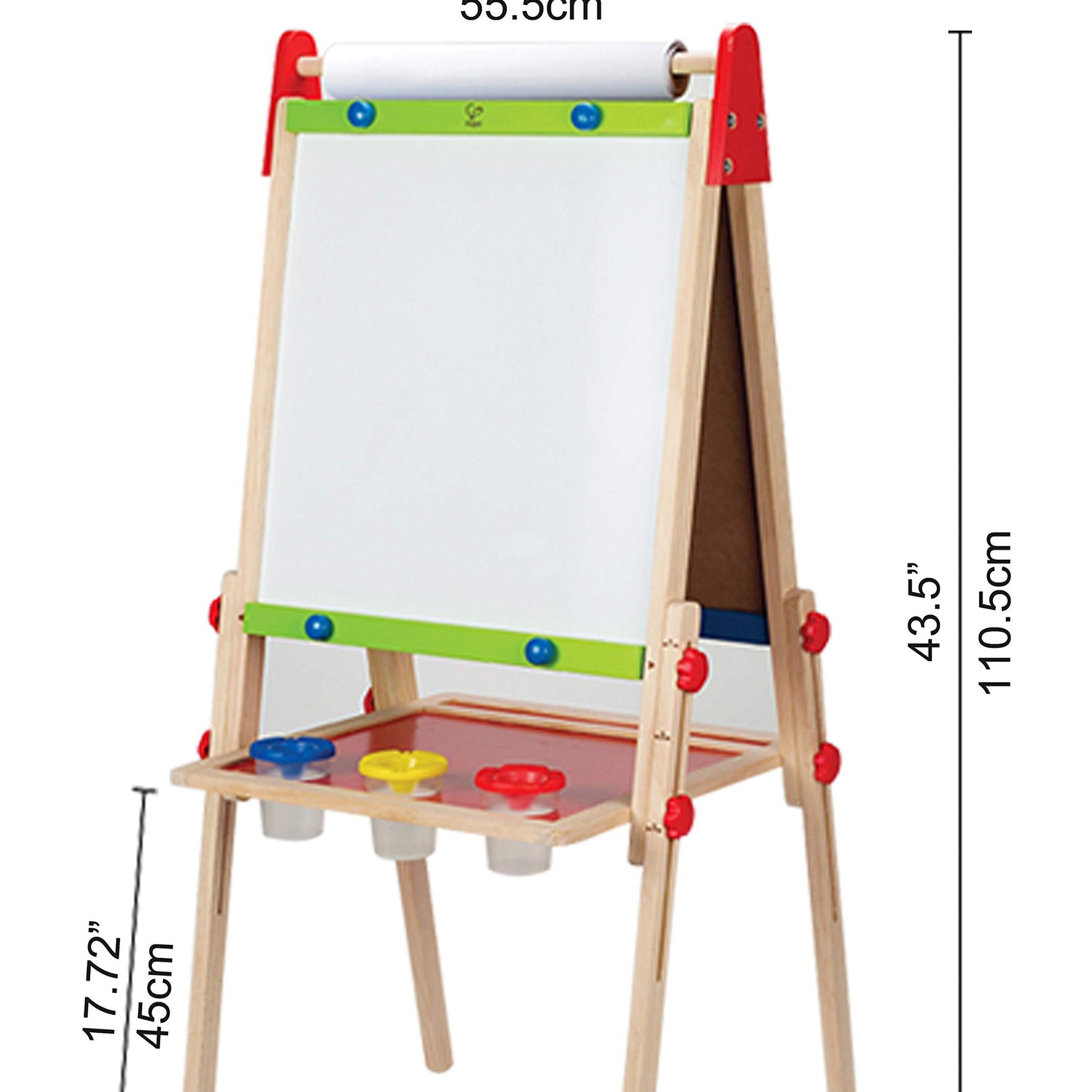 Award Winning Hape All-in-One Wooden Kid's Art Easel with Paper Roll and Accessories Cream, L: 18.9, W: 15.9, H: 41.8 inch Hape