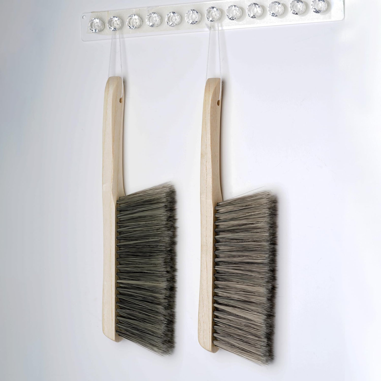 Rbenxia 2 Pieces Wooden Handle Bench Brushes Horse Hair Brushes Soft Bristles Dust Brush Household Cleaning Brushes for Fireplace, Sofa, Furniture, Rbenxia