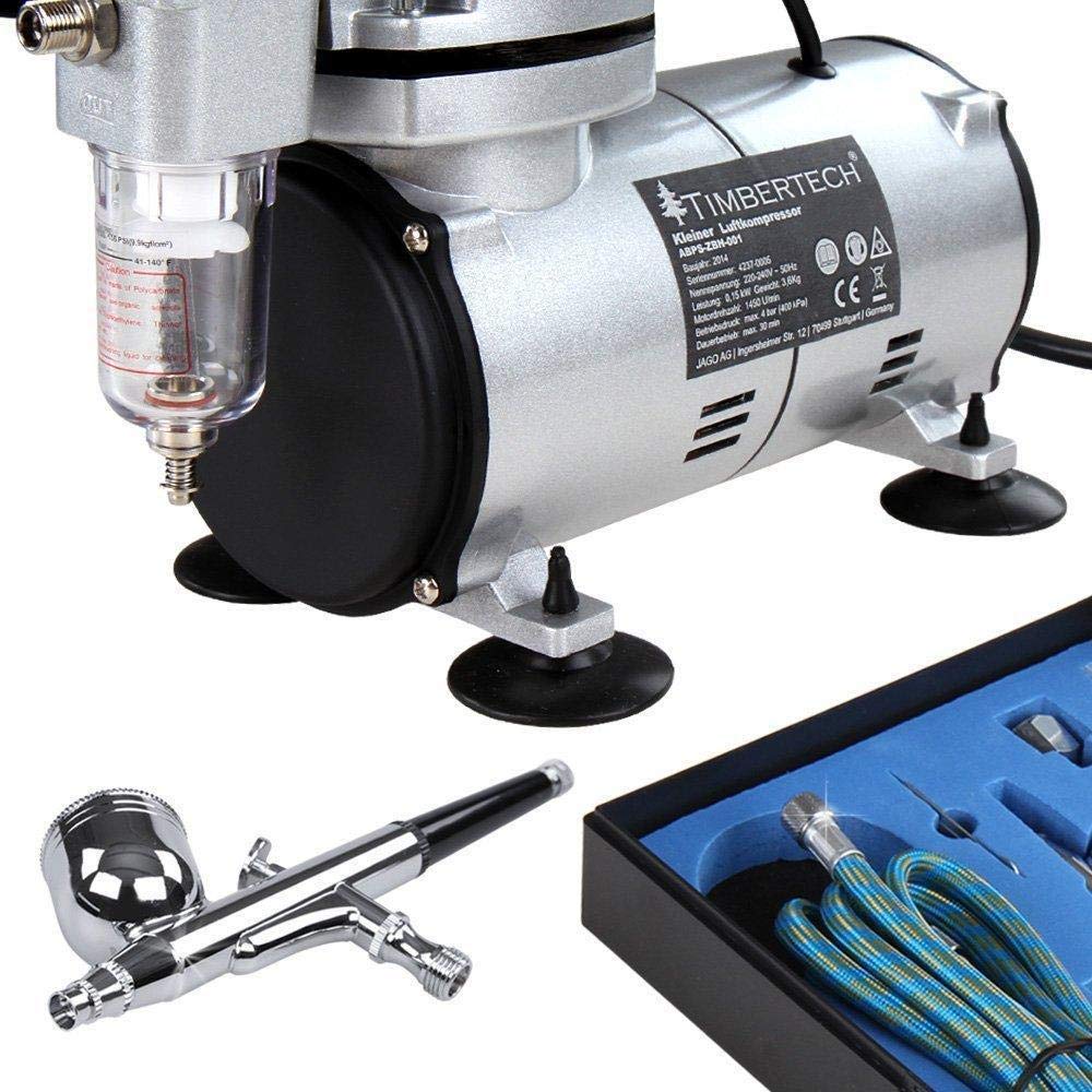 TIMBERTECH Airbrush Kit with Compressor, Multi-purpose Airbrush Compressor Set, Dual Action Gravity Feed Airbrush Kit with Airbrush Gun Hose for TIMBERTECH