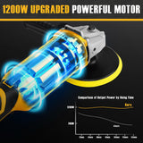 Alloyman Buffer Polisher, 1200W 7 Inch/6 Inch Car Polisher Set, 7 Variable Speed 600-3000 RPM, Car Polishers and Buffers with Detachable Handle for Alloyman