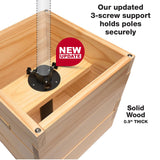 EXCELLO GLOBAL PRODUCTS Extra Large Decorative Wooden Planter, Universal Pole Support for String Light Poles Umbrella Bird Feeders Solid Wood Outdoor EXCELLO GLOBAL PRODUCTS