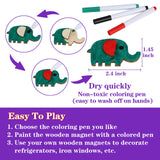 Worgree DIY Wooden Magnets, 36 pcs Wooden Art Craft Supplies Painting Kit for Kids Party Favors for Boys Girls Ages 4-8 8-12 Birthday Easter Crafts Worgree