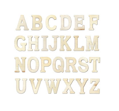 3 Inch 219 Pieces Wood Unfinished Letters Unpainted Wooden Surface Alphabet Letters for Hobby DIY Crafts