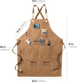 carrotez Chef Apron, Waterdrop Resistant Cotton Canvas Cross Back Adjustable Apron, M-XXL carrotez