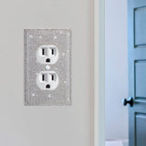 2 Pieces Sparkly Light Switch Cover Bling Outlets Cover Bling Light Switch Cover Diamond Outlet Cover Rhinestones Wall Plate Cover Crystal Shiny Wall TOODOO