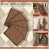 60PCS Blank Hat Patches Laserable Rectangle Rustic Leatherette Patch Adhesive Faux Leather Patches Blanks for Hats Fabric Custom Repair Sew Laser Bestlabel