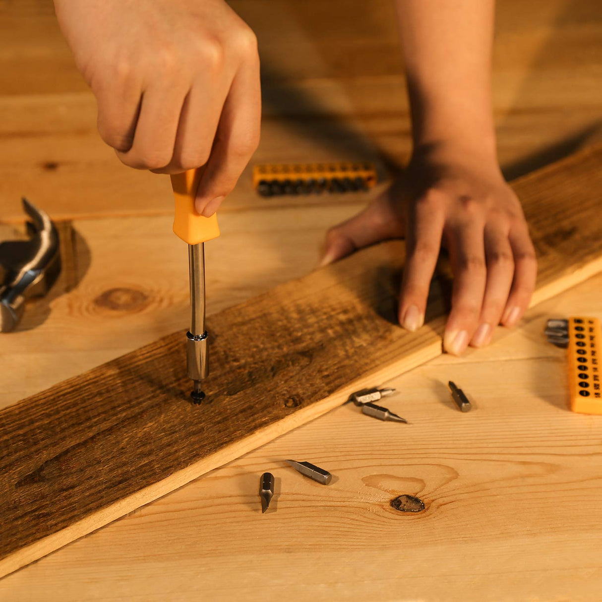 DEKOPRO 65 Pieces Tool Set General Household Hand Tool Kit with Storage Case Plastic ToolBox DEKOPRO