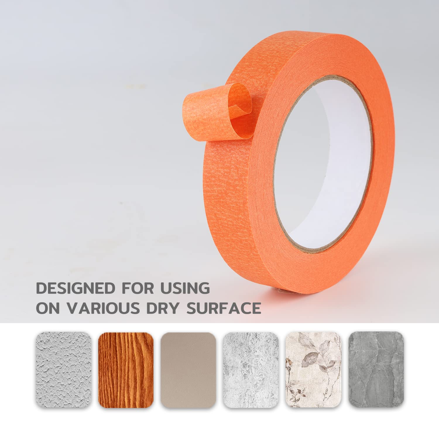 Lichamp 2 Pack Orange Painters Tape 1 inch, Orange Masking Tape 1 inch x 55 Yards x 2 Rolls (110 Total Yards) Lichamp