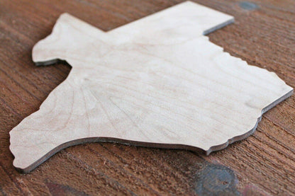 STATE OF TEXAS Unfinished Wood Cutout Cut Out Shapes Ready to Paint Stain Crafts