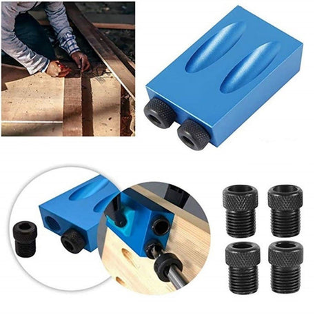 14Pcs Pocket Hole Jig, 15 Degree Dowel Drill Joinery Kit Hole Screw Jig with 6/8/10mm Drive Adapter for Woodworking Angle Drilling Holes, Carpenters Yetaha