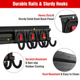 WORKPRO Garage Storage, Garden Tool Organizer Wall Mount 64 Inch with 8 Adjustable Hooks and Hangers, 4 Rails Steel Heavy Duty Tool Rack Holder WORKPRO