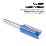 KOWOOD Plus Double Flute Straight Router Bit Set, 1/4 Inch Shank. Cutting Diameter in 1/4”, 5/16”, 3/8”, 1/2”. with Updated Kowood C3 Carbide. Great KOWOOD