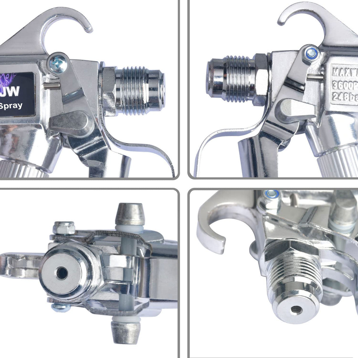 JWGJW Airless Paint Spray Gun & 517 Tip Suitable for All airless Paint Spraying Machines, Swivel Joint & High Pressure 3600 PSI (JW-122532) JWGJW
