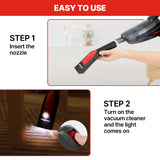 Shop-Vac Nozzle Kit with LED Light, 1-1/4" Air Driven Glowing Utility Nozzle for AC Wet Dry Shop Vacuum, 1-1/2" Adaptor Included, No Battery Required Shop-Vac