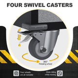 SUXXAN 71" Tall Metal Storage Cabinets with Doors and 4 Adjustable Shelves, Lockable Rolling Cabinet Silver&Black，Home Office Metal Utility Cabinet SUXXAN