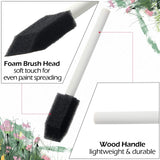 200 Pack Foam Brush Bulk Foam Paint Brushes Sponge Black Foam Brushes for Painting 1 Inch with Handle Wood Grip Foam Art Paintbrushes for Paint Leinuosen