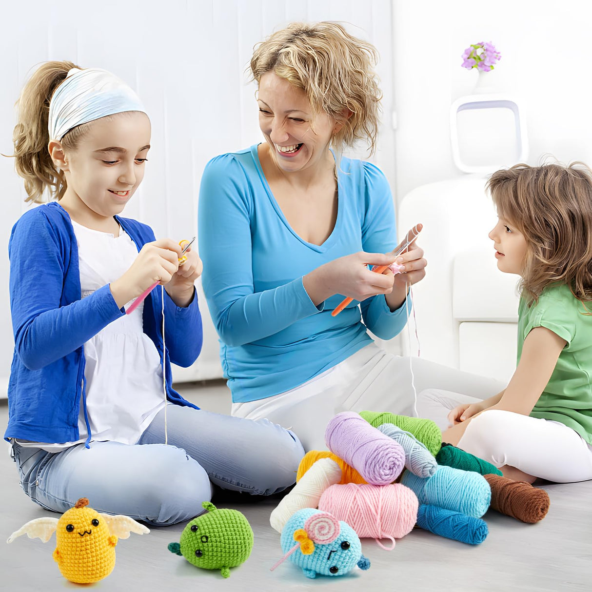 INSCRAFT Crochet Kit for Beginners, 6 Pack Dinosaurs Crochet Animal Kit,Starter Kit with Step-by-Step Video Tutorials, Learn to Crochet Kits for INSCRAFT