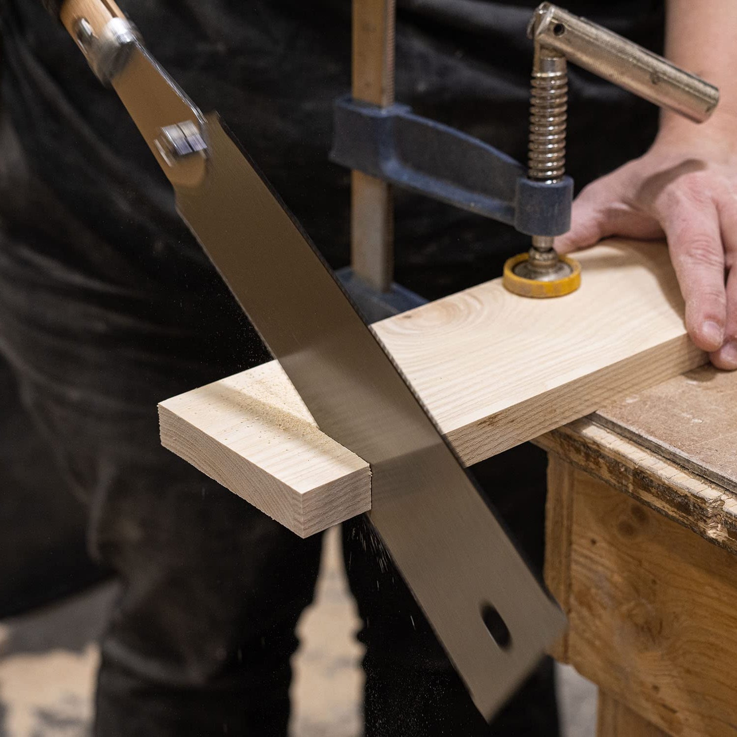 Set of 2 - Ryoba Japanese Pull Saw 9.5 Inch and Flush Cut Saw 6 Inch – Woodworking Tools Ryoba Table Saw – Steel Blades and Wood Handles, Handsaw 2 Clarke Brothers