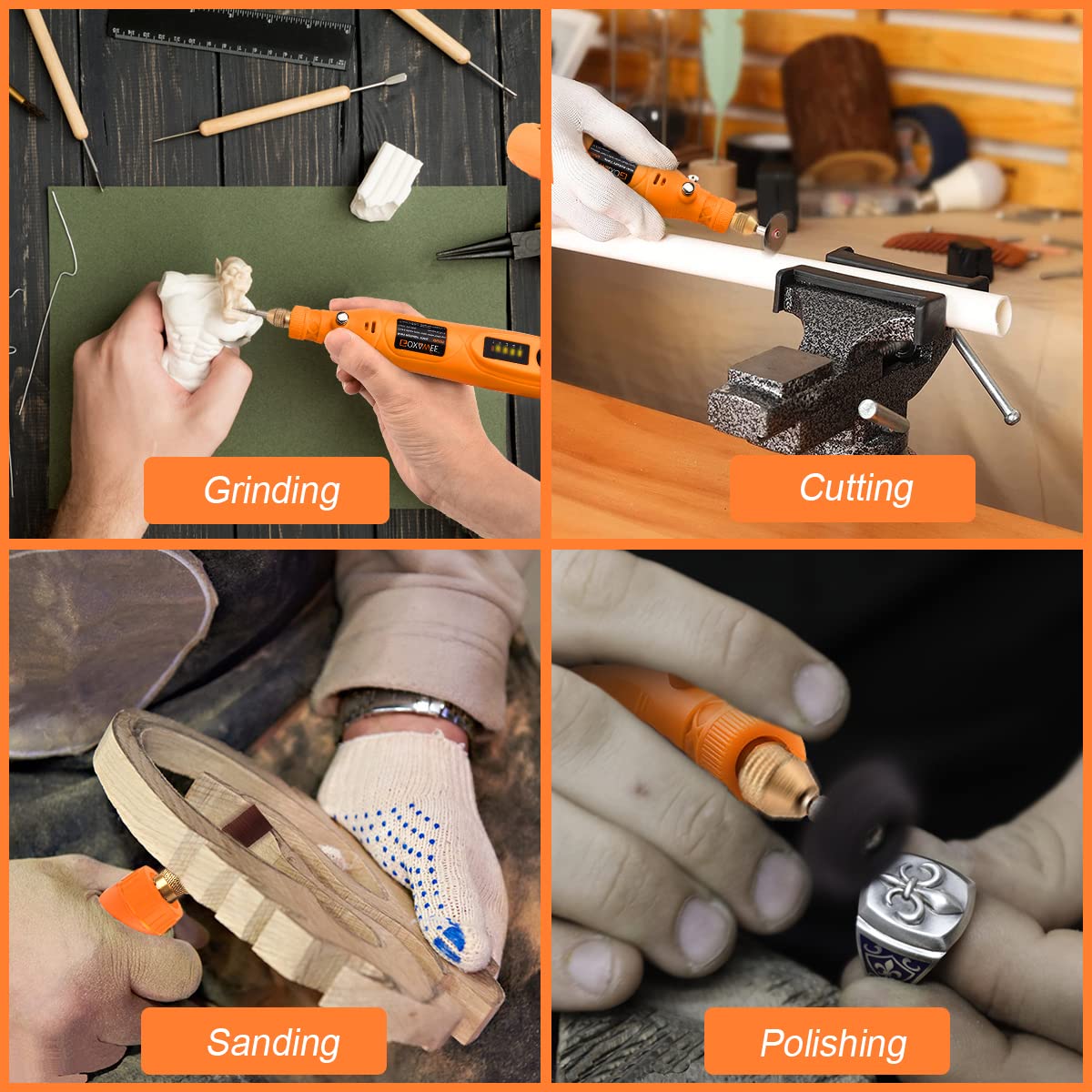 GOXAWEE Mini Cordless Rotary Tool Kit with 105pcs Accessories, USB Charging 5-Speed 18000rpm Multi-Purpose Art Craft Tool with 3.7V Li-ion Battery GOXAWEE