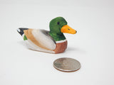 Selsela Mallard Duck Ornament Wood Hanging Figurine Drake Male Handmade Carving Holiday Decoration Decoy Small Animal Selsela