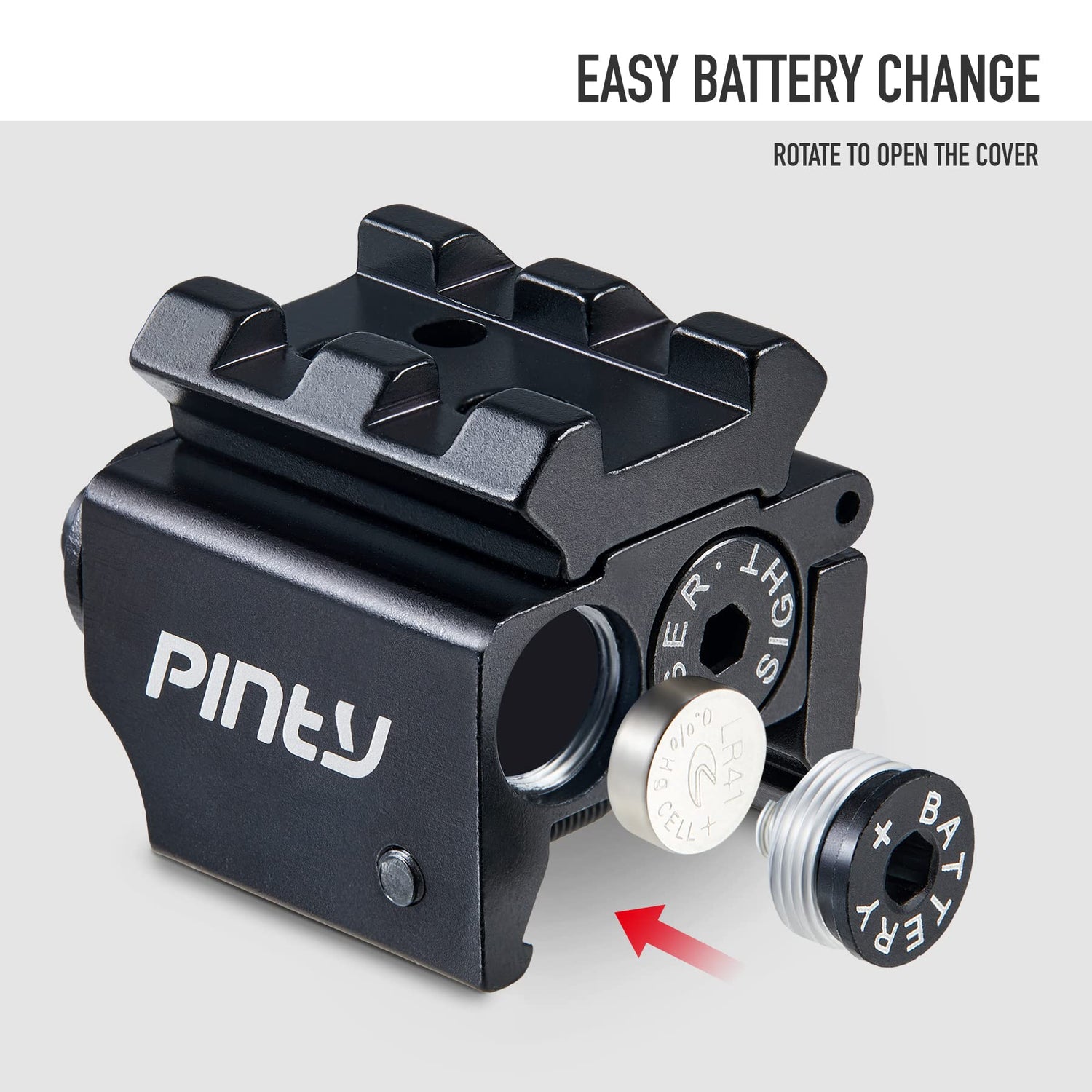 Pinty Red Laser Red Dot Sight Waterproof Military Grade Low Profile Compact with Rail Mount and Accessory Pinty