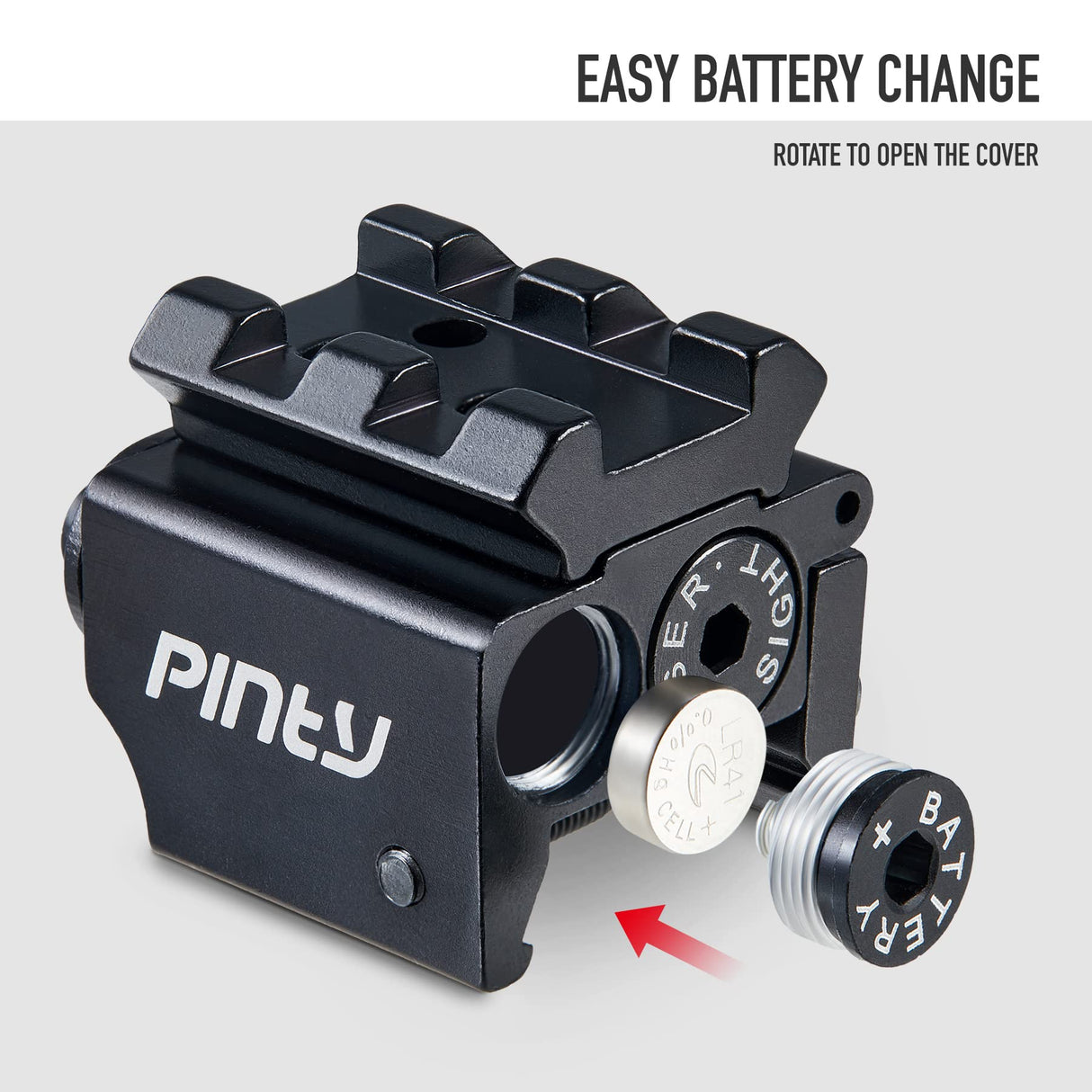 Pinty Red Laser Red Dot Sight Waterproof Military Grade Low Profile Compact with Rail Mount and Accessory Pinty