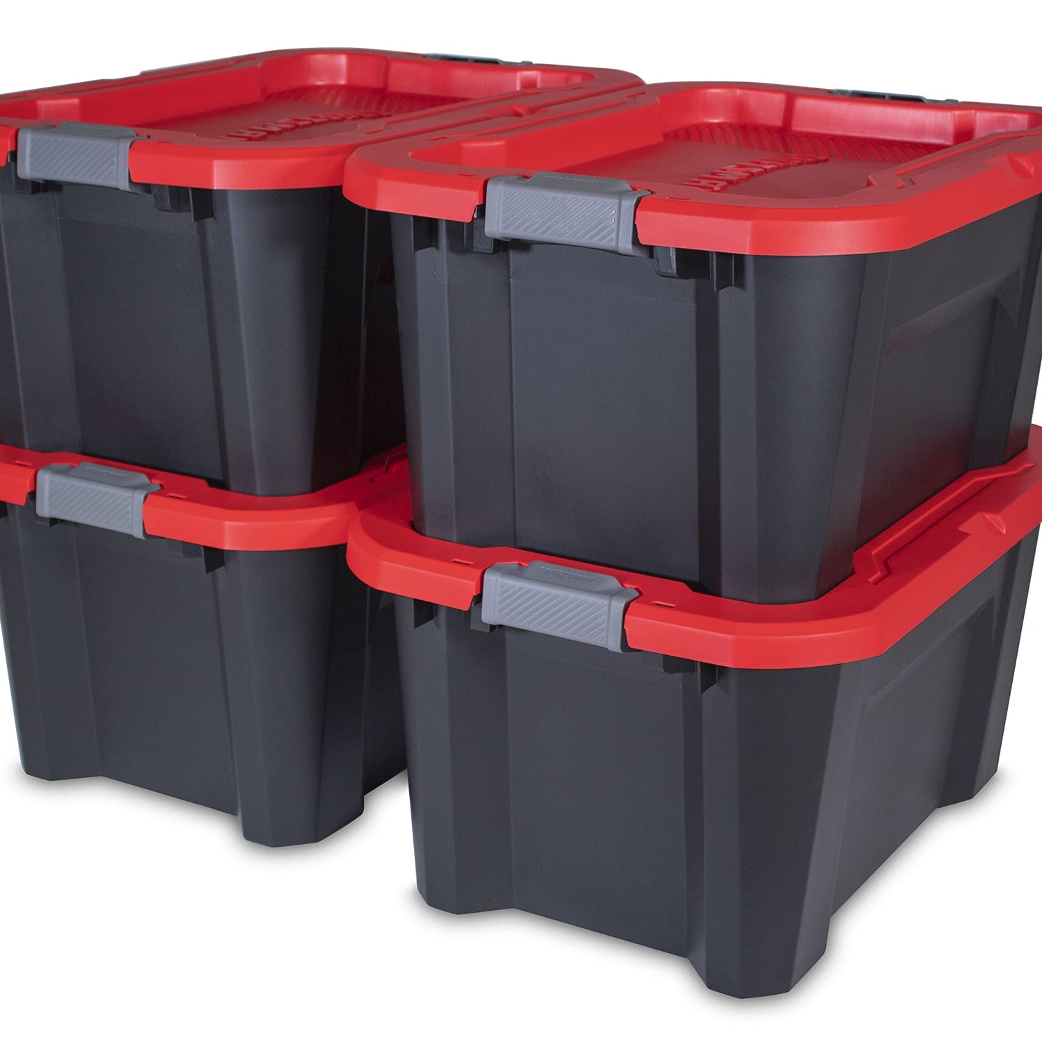 CX CRAFTSMAN, 20-Gallon Highly Durable Storage Bin & Dual Latching Lid, (14.3”H x 19.7”W x 28.2”D), Versatile Stacking Tote and Weather-Resistant CX