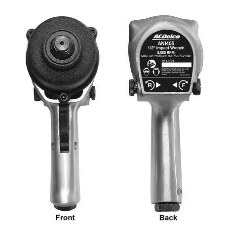 ACDelco ANI405A Heavy Duty Twin Hammer ½” 500 ft-lbs. 5-Speed Pneumatic Impact Wrench Tool Kit ACDelco