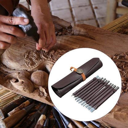 10PCS Stone Wood Carving Set with Storage Case Tungsten Steel Carving Chisels for Beginners DIY Woodworking Sculpting Whittling Sculpture Engraving