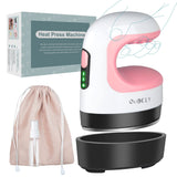 QuuCLY Mini Heat Press Machine, Mini Irons for Crafts,Portable Heat Press Easy for T-Shirts, Shoes, Hats and Small HTV Vinyl Projects Transfer(Pink) QuuCLY