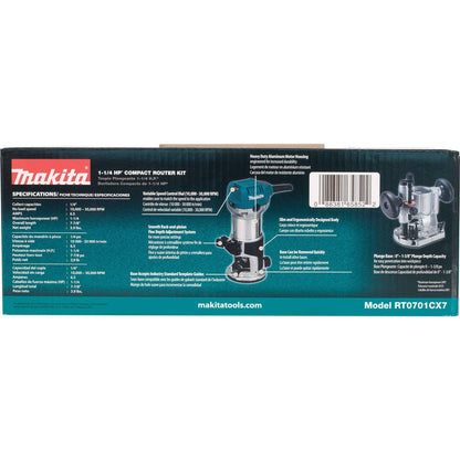 Makita RT0701CX7 1-1/4 HP* Compact Router Kit - WoodArtSupply