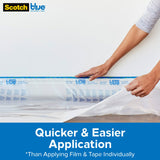 Scotch Painter's Tape Blue Pre-taped Painter's Plastic, Unfolds to 24 inches x 30 yards, PT2093EL-24 Scotch