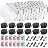 12 Pieces Clear Acrylic Sheets and 12 Pieces 3D Night LED Light Lamp Base with Remote Control and USB Cable, DIY Acrylic Lamp Base Set for Restaurant Riakrum