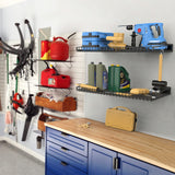 WALMANN 2 Pack Garage Wall Shelf, 23.5" x 12" Wall Mounted Storage Shelves for Garage, Closet, Laundry Room, Heavy Duty Wall Shelving, Holds Up to 65 WALMANN