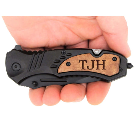 Personalized Gift for Father's Day, Engraved Pocket Knife For Everyday Carry, Pocket Knife with Clip for Valentine's Day, Groomsmen Gifts & Palmetto Wood Shop