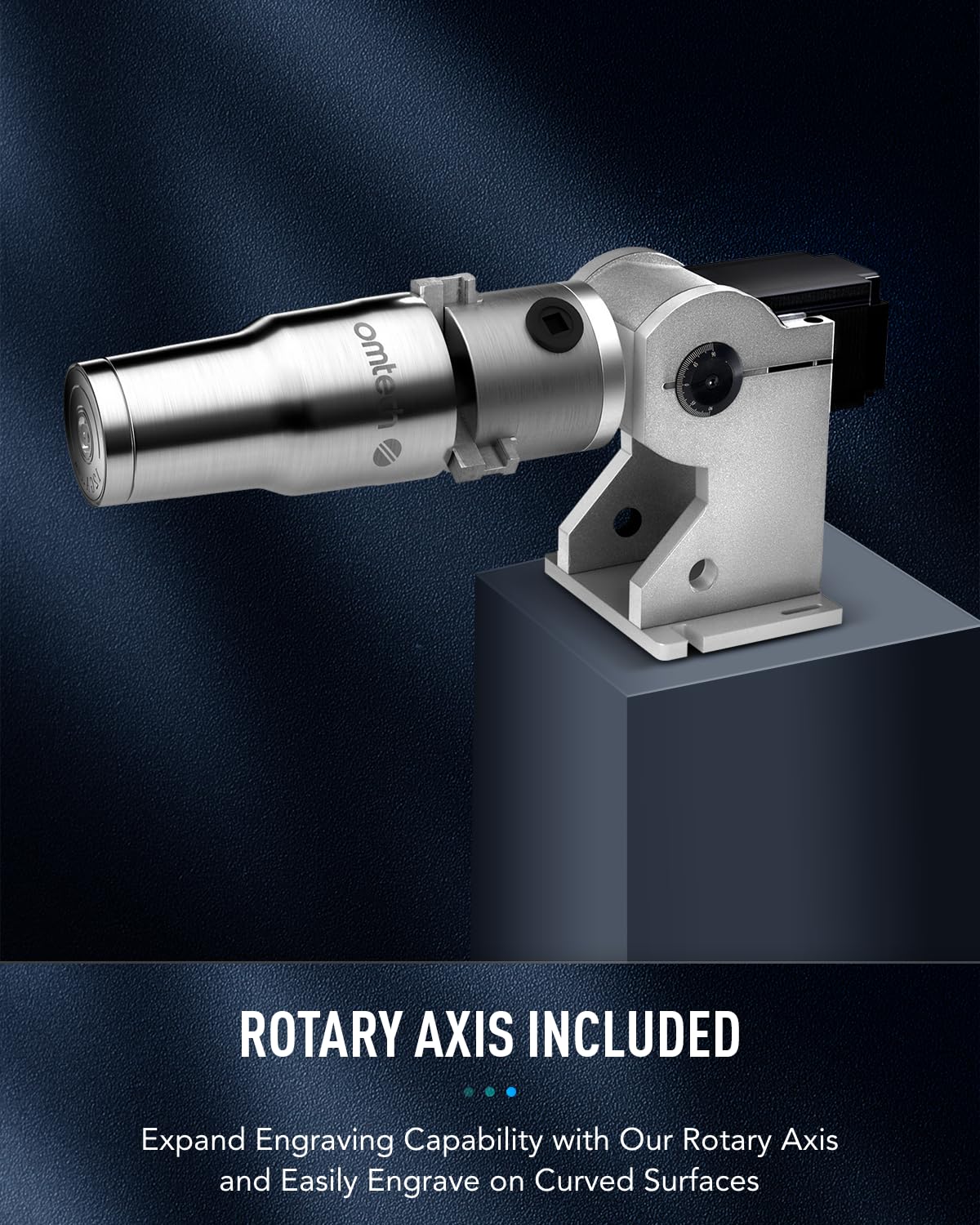 OMTech 50W Fiber Laser Engraver with Rotary Axis, LightBurn Compatible Laser Engraving Machine with Red Dot Pointer, 7.9x7.9 Solid State Laser OMTech