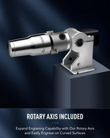 OMTech 50W Fiber Laser Engraver with Rotary Axis, LightBurn Compatible Laser Engraving Machine with Red Dot Pointer, 7.9x7.9 Solid State Laser OMTech