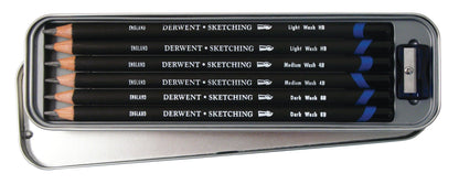 Derwent Watersoluble Sketching Pencils, Metal Tin, 6 Count (0700837) - WoodArtSupply