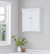 Spirich White Wall-Mounted Bathroom Cabinet with Adjustable Shelves and Doors Spirich