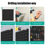 Peg Board, 4 Pack Metal Pegboard Panels Black Pegboards Wall Organizer with Bent Frame Large Heavy Duty Peg Board for Walls Home, Garage Tool Hogurity