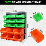 SWANLAKE 30PCS Wall Mounted Storage Bins, Plastic Garage Rack,Screw Storage,Tool Organizers. SWANLAKE GARDEN TOOLS