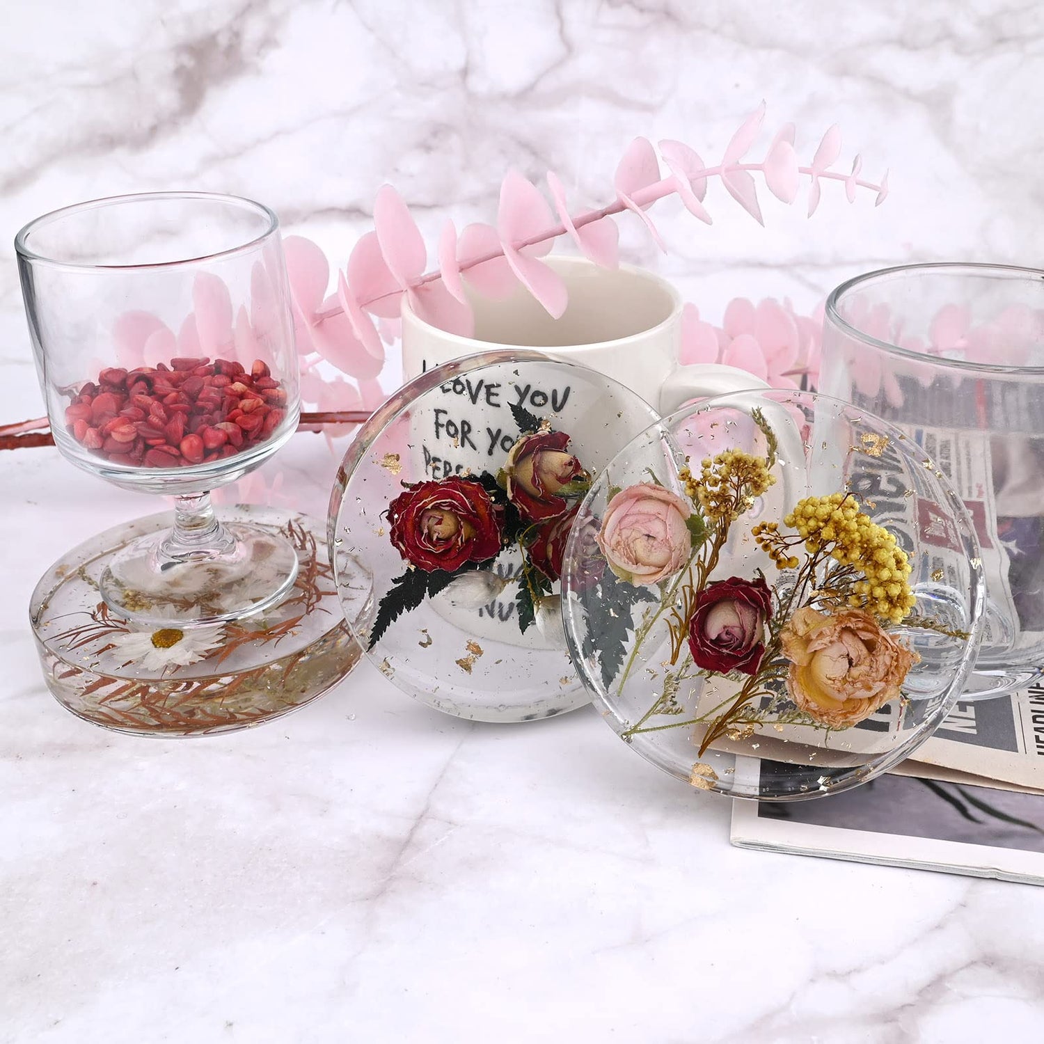 Actvty Resin Large Coaster Molds 6-Cavity Deep Round Silicone Molds for Resin Casting, for Epoxy Resin DIY Custom Coasters Resin Art Gifts Home Actvty