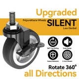 YASONIC 3 Tier Rolling Cart - Metal Utility Cart with 3 Hanging Cups & 4 Hooks, 66LBS Capacity, Mesh Rolling Storage Cart Organizer, Easy Assembly, YASONIC