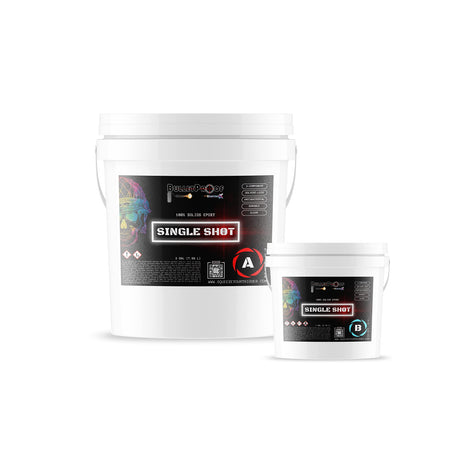 Bulletproof Resins: Single Shot |100% Solids Epoxy Resin Kit (3 Gallons) Solvent-Less, Two Component Gloss Coat Finish- Low VOC! Industrial Use, BallistiX