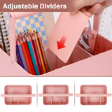 LAFARA Art Supply Storage Organizer, Multipurpose Caddy Organizer with Handle and Adjustable Divider, Plastic Portable Craft Storage Organizer Caddy LAFARA