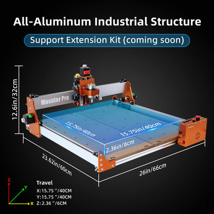 FoxAlien Masuter Pro CNC Router Machine with 40x80cm Extension Kit for Working Area Extend - WoodArtSupply