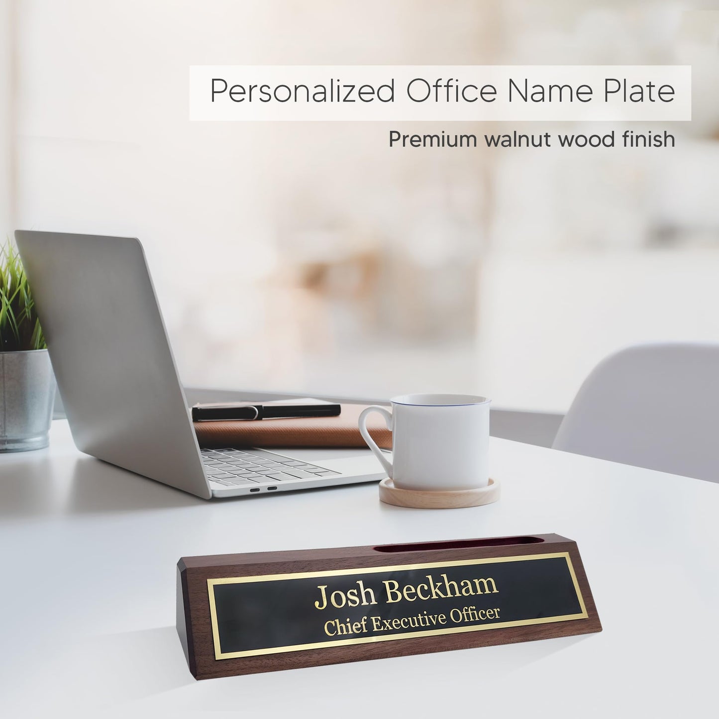 Business Wood Name Plate for Desk | Custom Desk Name Plate Personalized Gift for Office, The Perfect Engraved Name Plaque By Engraving International - WoodArtSupply