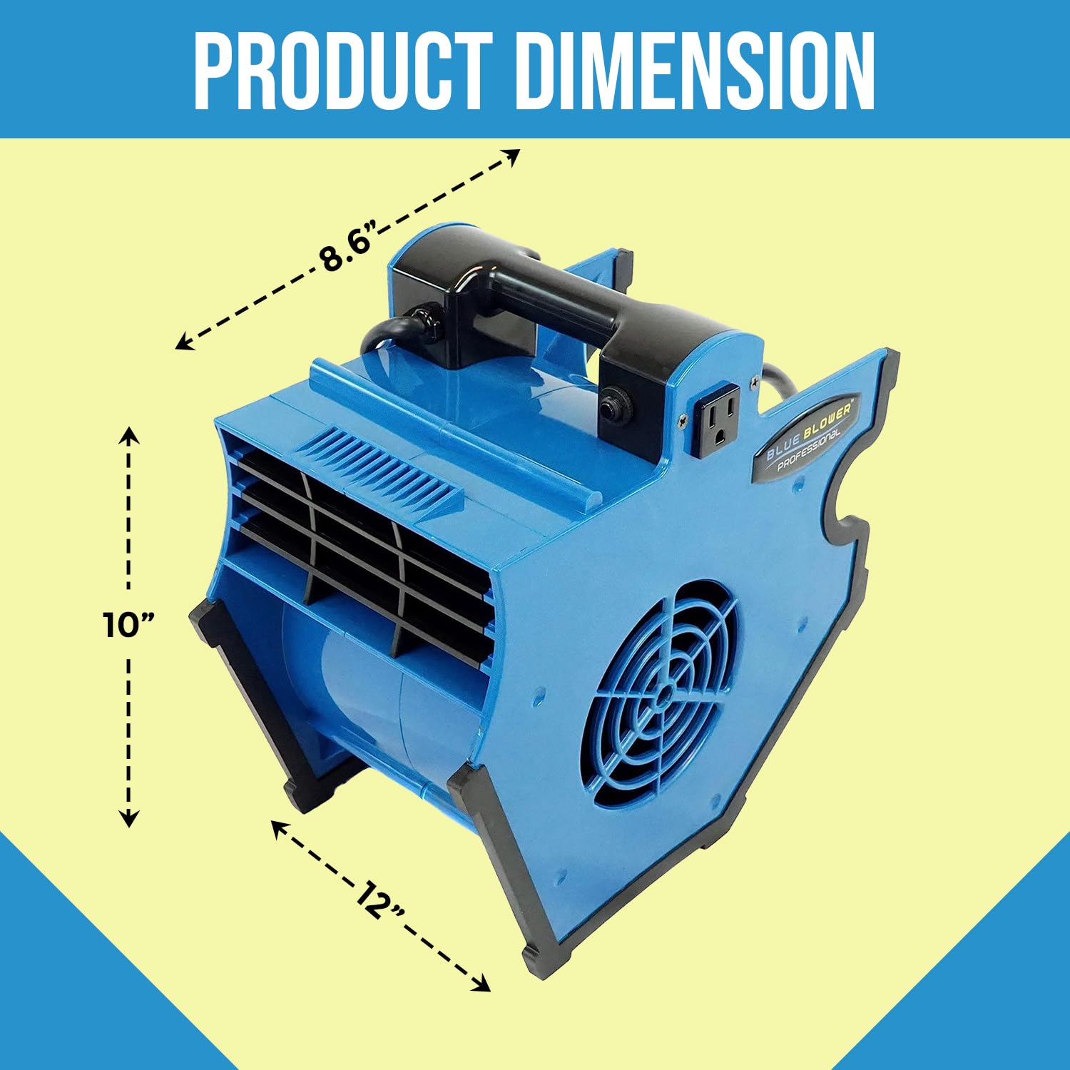 BLUE BLOWER PROFESSIONAL 300 CFM High Velocity Air Mover, Carpet Dryer, and Floor Fan. for Water Damage Restoration, Cooling, and Drying. BLUE BLOWER PROFESSIONAL