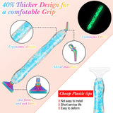 Geyoga 22 Pcs Luminous 5D Diamond Painting Pen Kit DIY Diamond Art Accessories and Tools Diamond Painting Metal Pen Tips Diamond Tool Kit Rhinestone Geyoga