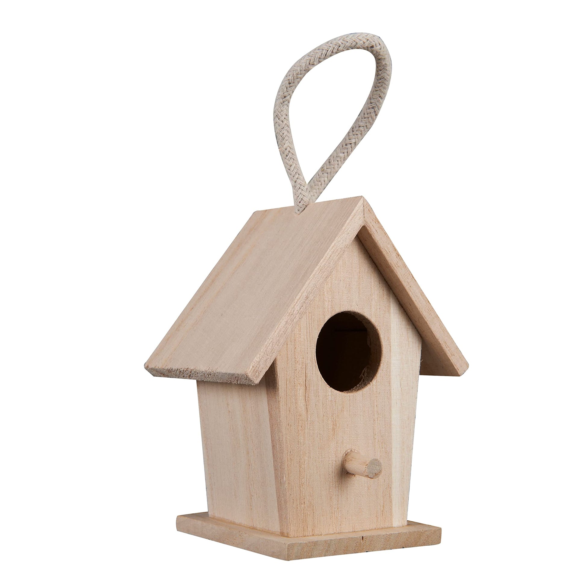 4.3" Traditional Birdhouse by Make Market - Unfinished Hanging Birdhouse Made of 100% Wood, Outdoor Nesting Boxes - Bulk 12 Pack - WoodArtSupply